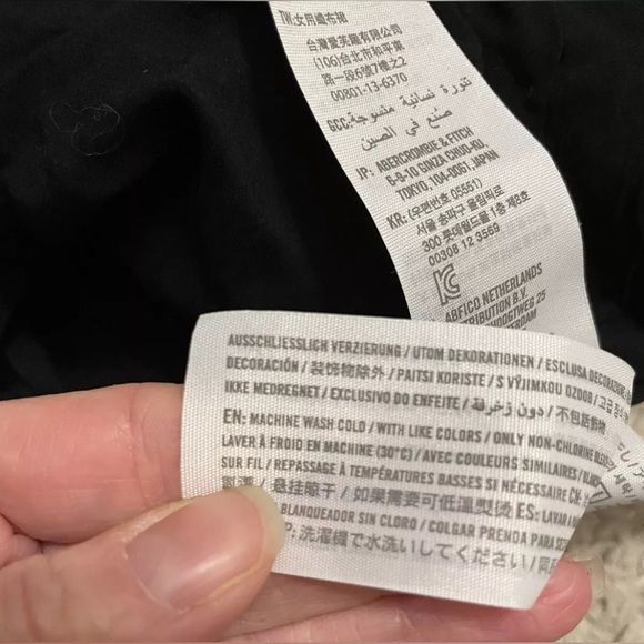 ABERCROMBIE & FITCH black white Polka Dot short mini skirt small s - Picture 4 of 5